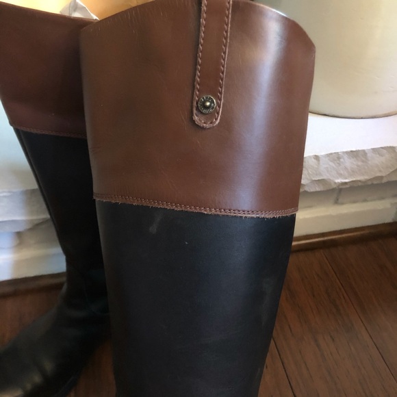 Enzo Angiolini Black and Brown Leather Boots - Picture 7 of 7